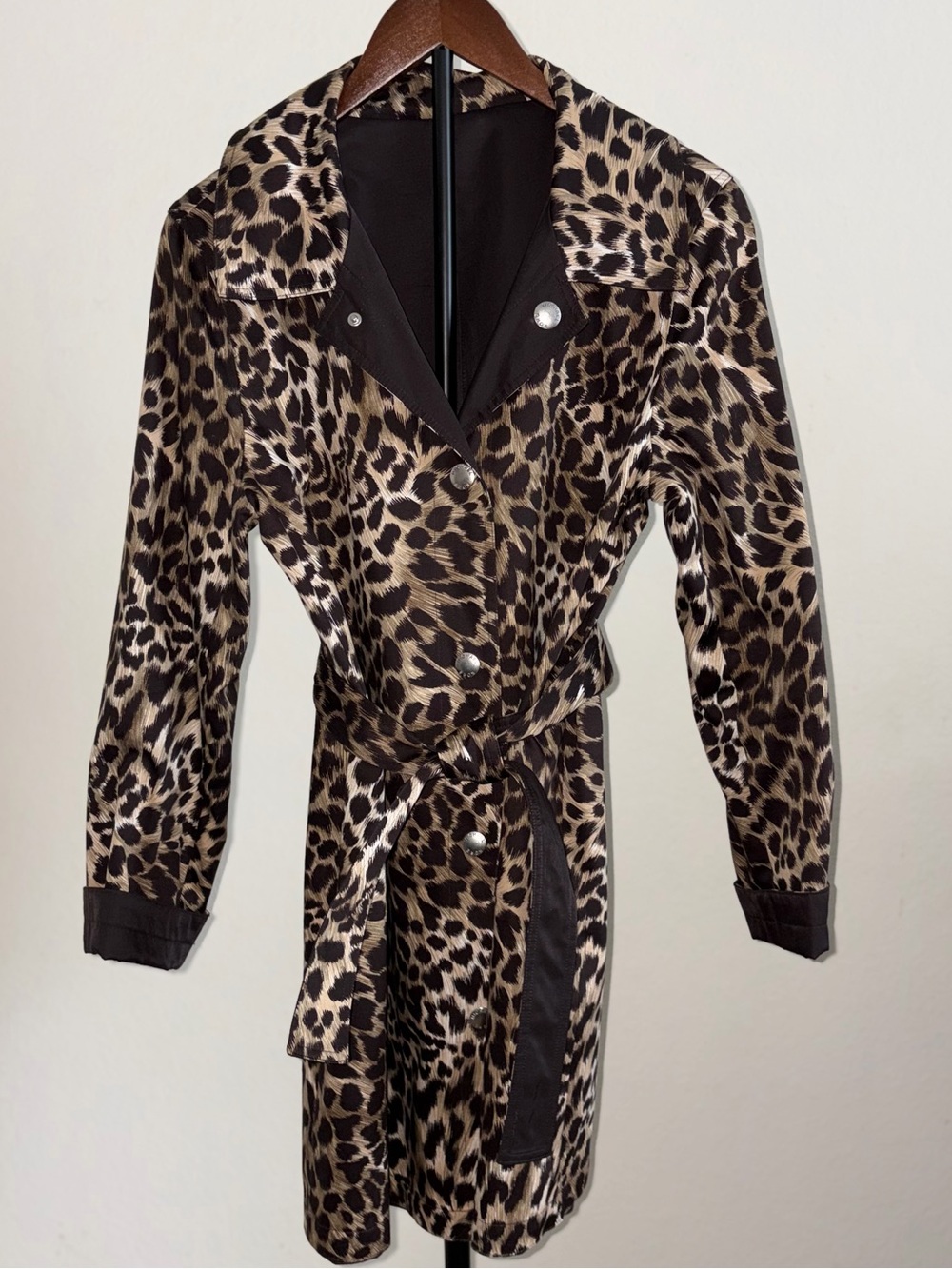 Michael Kors Reversible Leopard Print Raincoat